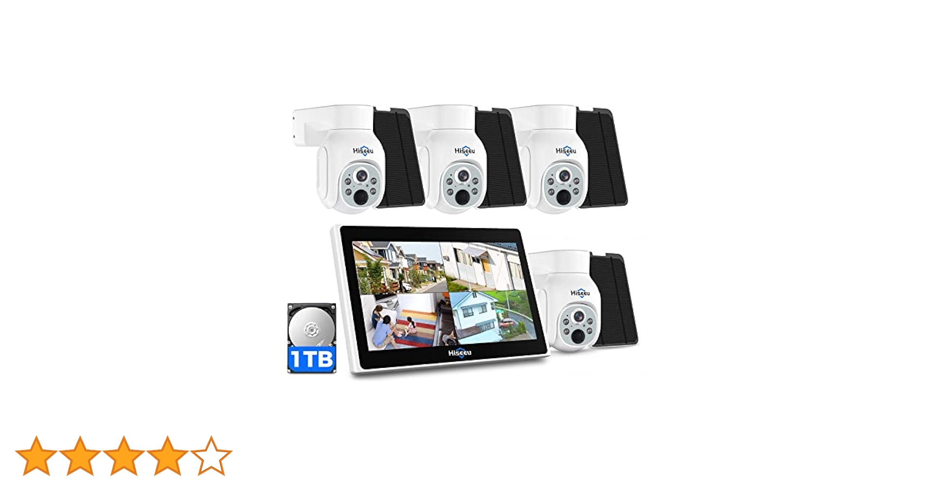 【Aランク】10インチ液晶一体1TBHDD内蔵本体ソーラー充電カメラ４台 Aランク】10インチ液晶一体1TBHDD内蔵本体ソーラー充電カメラ4